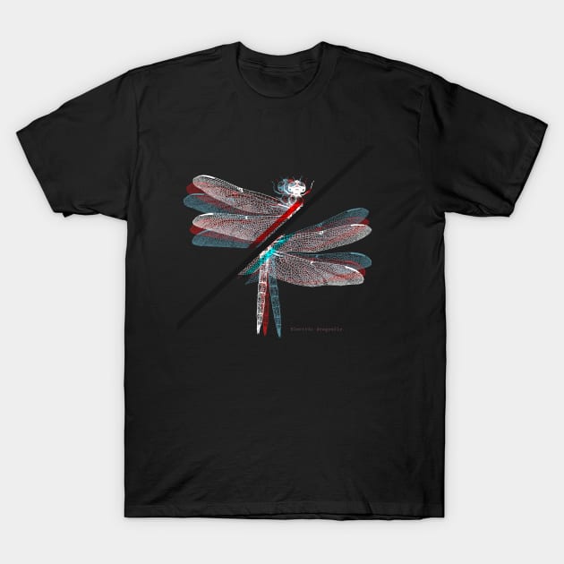 Electric Dragonfly chromatic Dance Electro music T-Shirt by Quentin1984